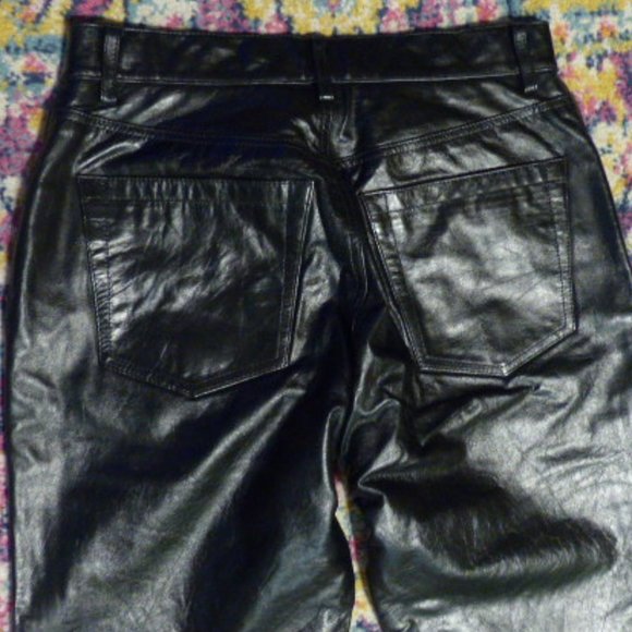 GAP black leather pants Size 6 - Picture 4 of 9